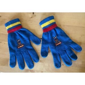 Vintage 2004 Scooby-Doo Blue Knit Gloves Blue Hanna Barbera Youth‎ Size Appliqué